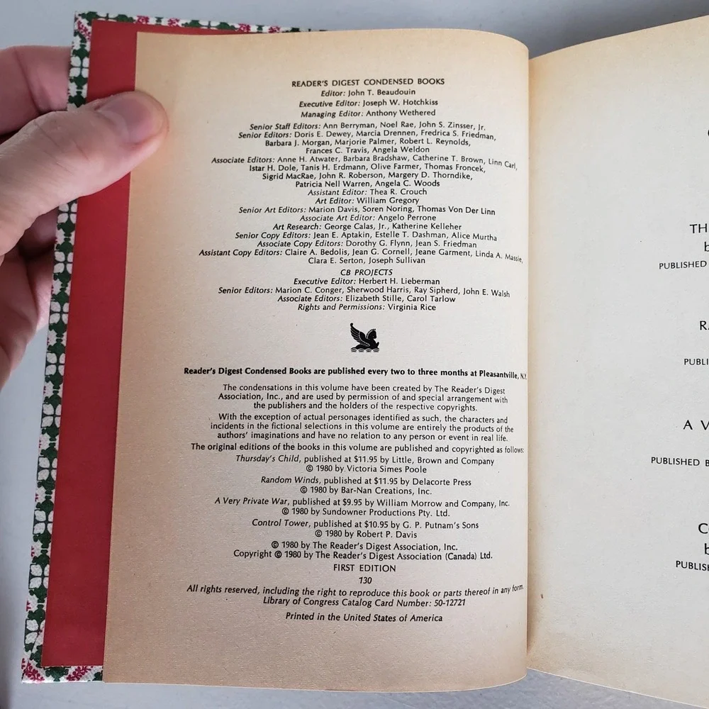 Readers Digest Condensed Books Vol 3 1980 Hardcover First Edition Vintage Green